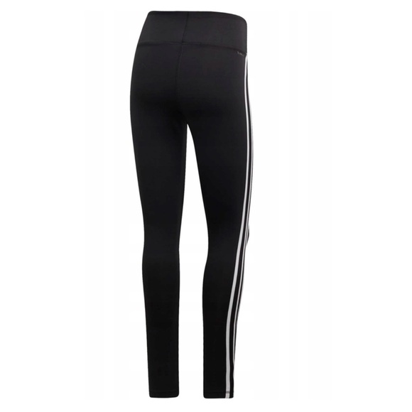 ADIDAS • Designed 2 Move 3-Stripes High Rise Long Tights Leggings Workout Pants - Picture 3 of 9